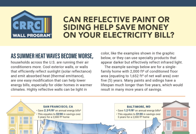 Cool Exterior Wall Potential Energy Savings